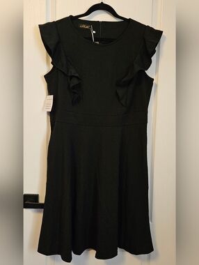 Black Ruffle-Sleeve Midi Dress - Timeless Work-to-Event Style